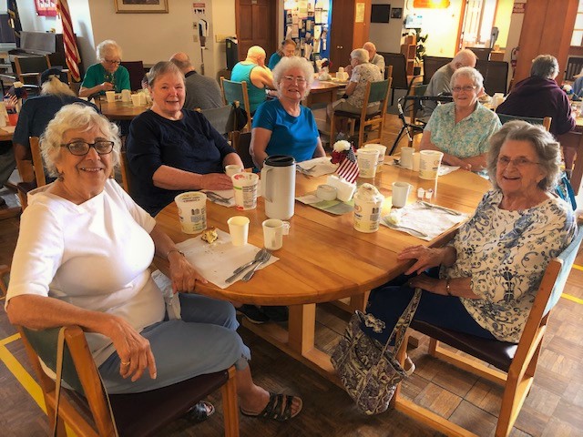 Seniors enjoying lunch